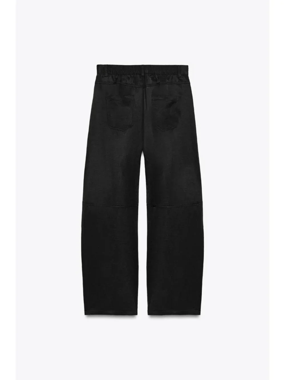 Zara Womens Flowing Mid-Rise Trousers Size XS Black Wide Leg 7627/240 NWT